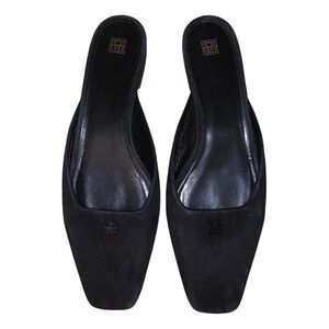 TOTEME velvet square-toe flat mules